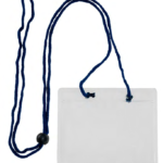 Portagafete MAE con cordon azul de 7cm x 10.5 en horizontal